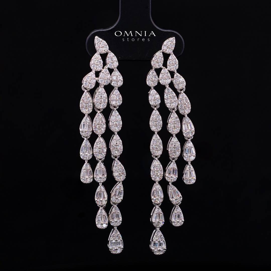 Omnia Nasiha Luxury Bridal White Full Set in High Quality Zircon Stone Rhodium Plated - OMNIASTORES KSA