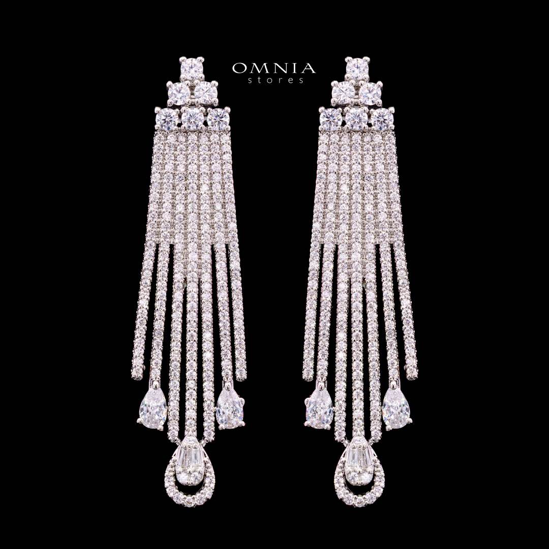 Katherine White Luxury Bridal Full Set in High Quality Rhodium Plated Zircon Stones