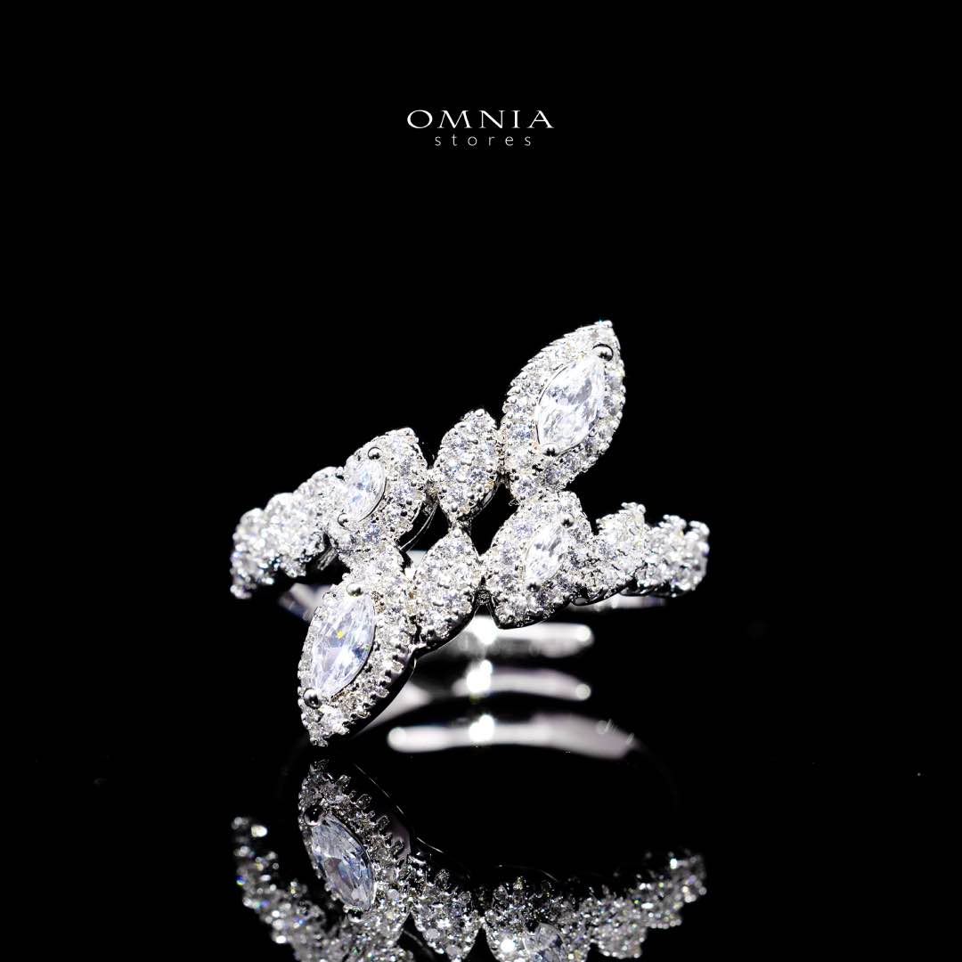 Omnia Nada White Bridal Full Set in High Quality Zircon Stone Premium Rhodium Plated - OMNIASTORES UAE
