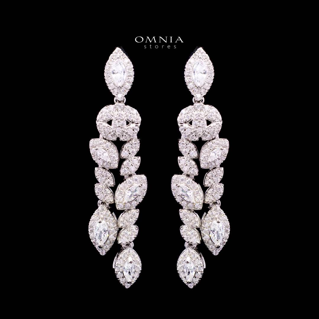 Omnia Nada White Bridal Full Set in High Quality Zircon Stone Rhodium Plated - OMNIASTORES KSA