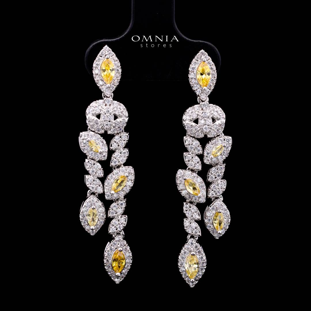 Omnia Nada Yellow Bridal Full Set in High Quality Zircon Stone Rhodium Plated - OMNIASTORES KSA