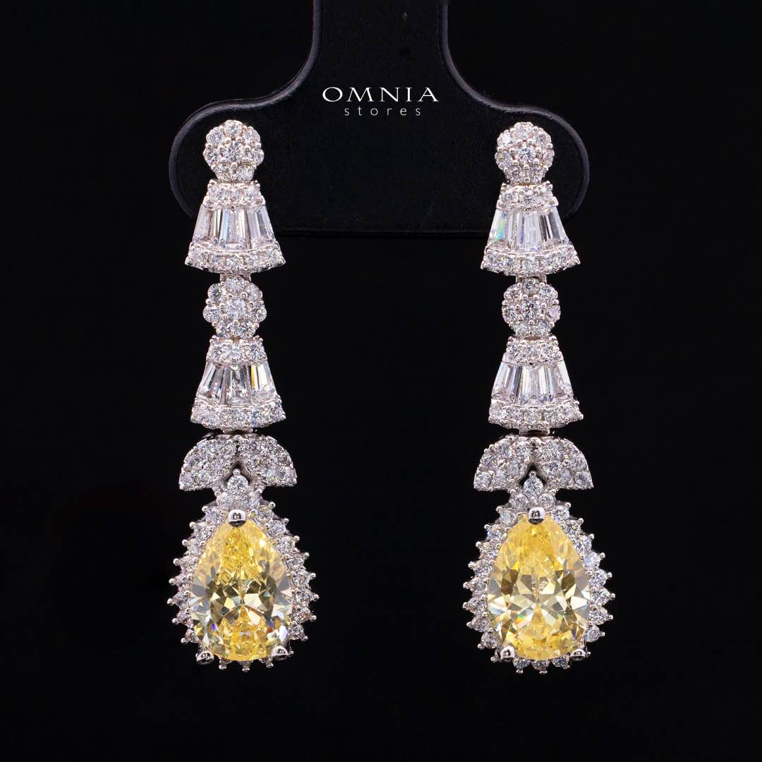 Omnia Ghada Yellow Bridal Full Set Accessories in High Quality Zircon Stone Rhodium Plated