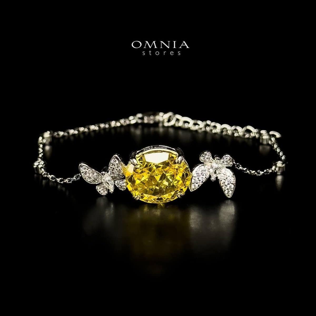 Omnia Maysun Yellow Bracelet In 92.5 Silver High Quality Simulated Diamonds - OMNIASTORES KSA
