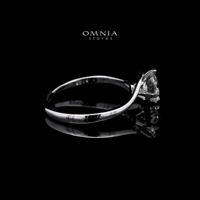 Omnia Nadine White Ring 92.5 Silver in High Quality Moissanite Stones - OMNIASTORES UAE