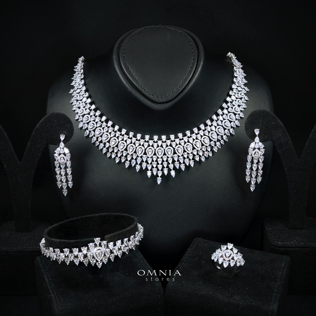 Alexa White Bridal Full Set – Premium Rhodium Plated with High-Quality Zircon Stones