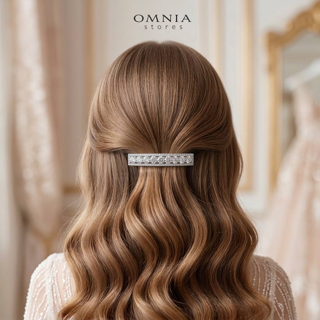 Omnia Anam White Hair Clip In 925 Silver High Quality Lab Crafted Stones - OMNIASTORES KSA