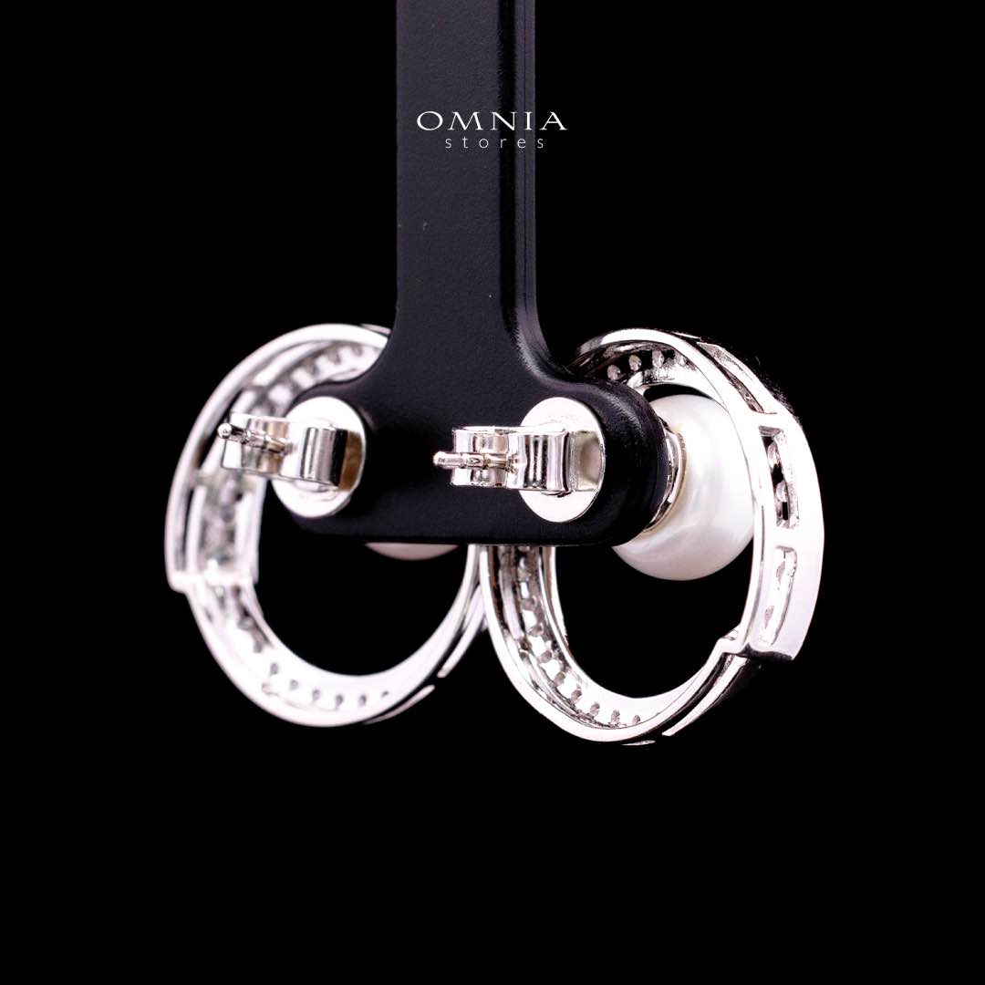 Omnia Afra Fresh Real Water Pearl Earrings 925 Silver High Quality Simulated Diamonds - OMNIASTORES KSA