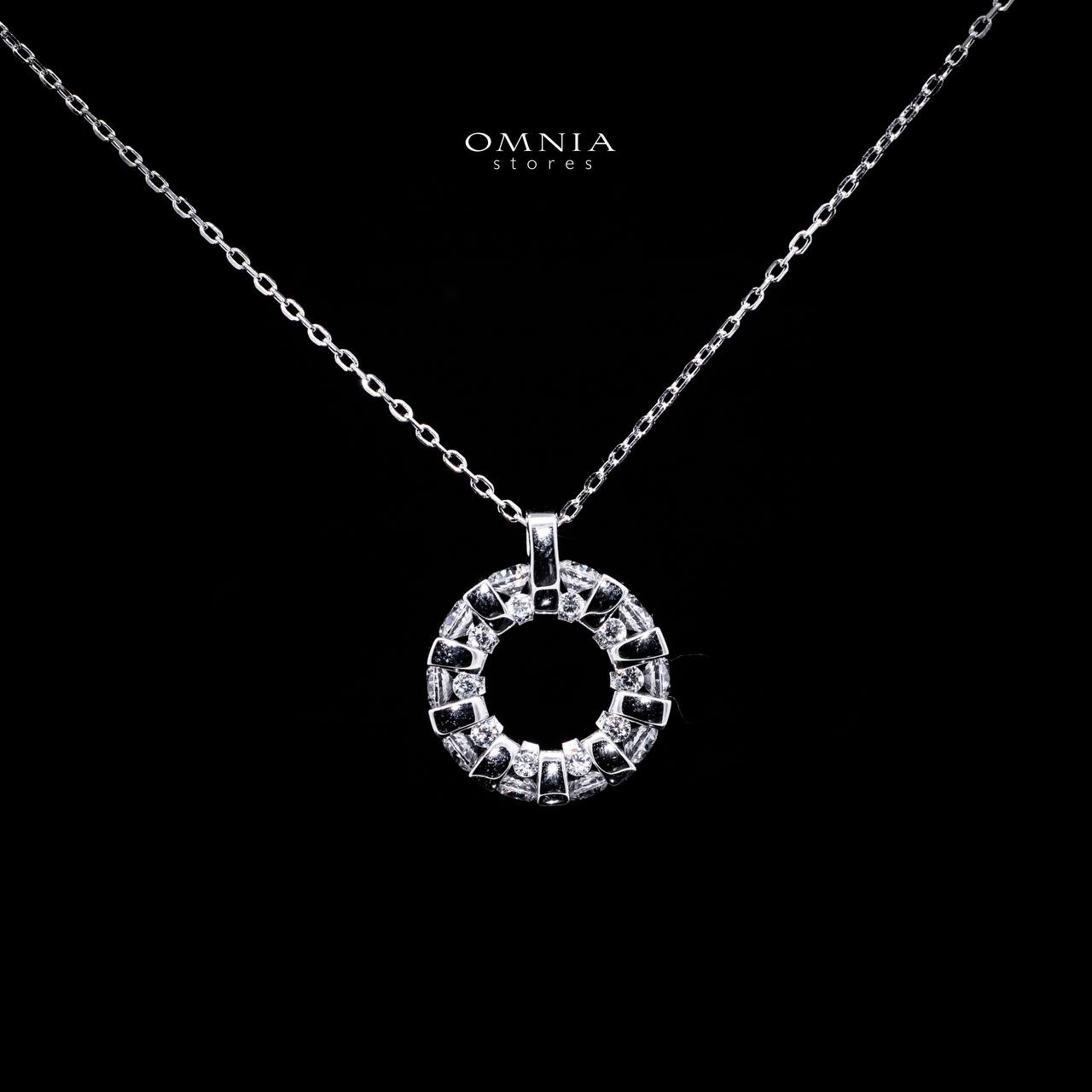 Omnia Calise White Pendant Necklace With High Quality Certified Lab Crafted Stones In 925 Silver