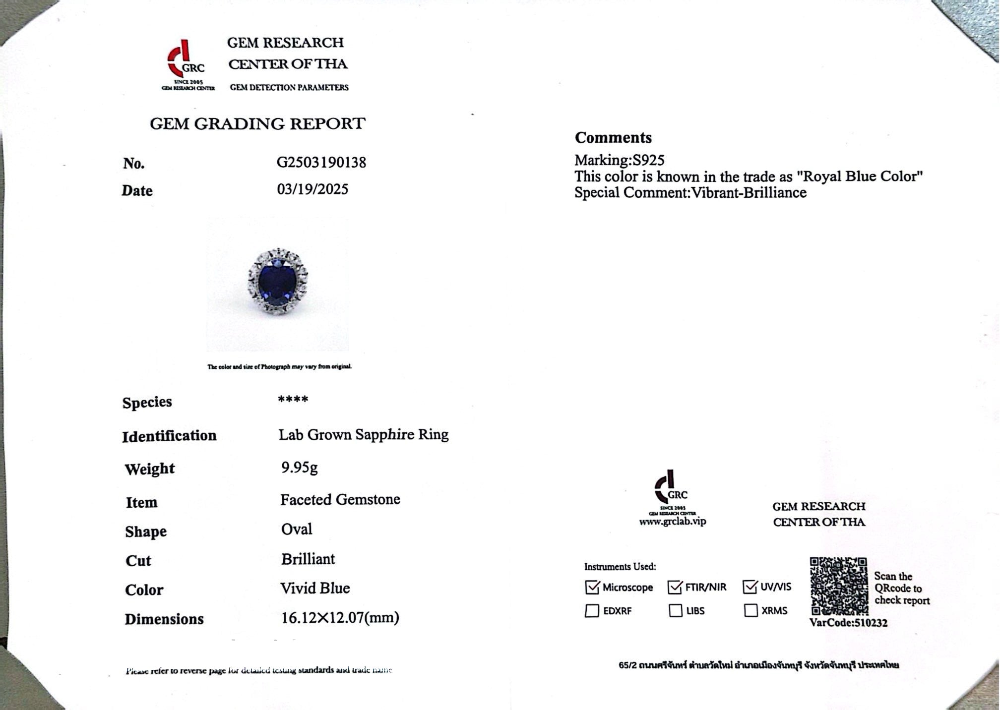 Omnia Hind Blue Ring 92.5 Silver Certified in High Quality Lab Grown Sapphire Stone