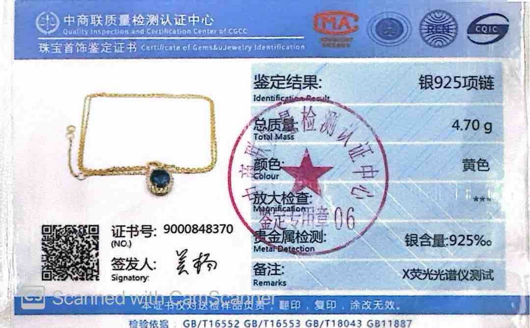 Omnia Fiza Gold Locket Peandant Necklace In 925 Silver High Quality Certified Lab Crafted Blue Stones - OMNIASTORES UAE