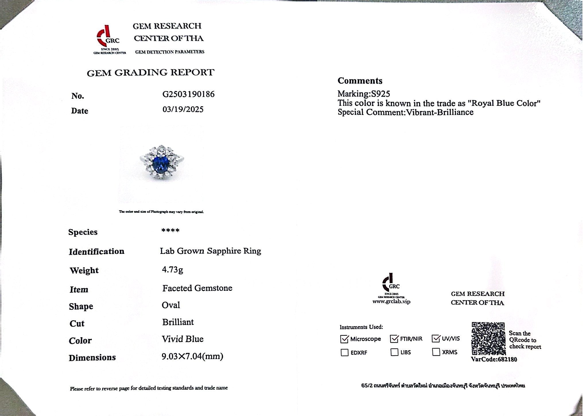 Omnia Hazar Blue Ring 92.5 Silver Certified in High Quality Lab Grown Sapphire Stone