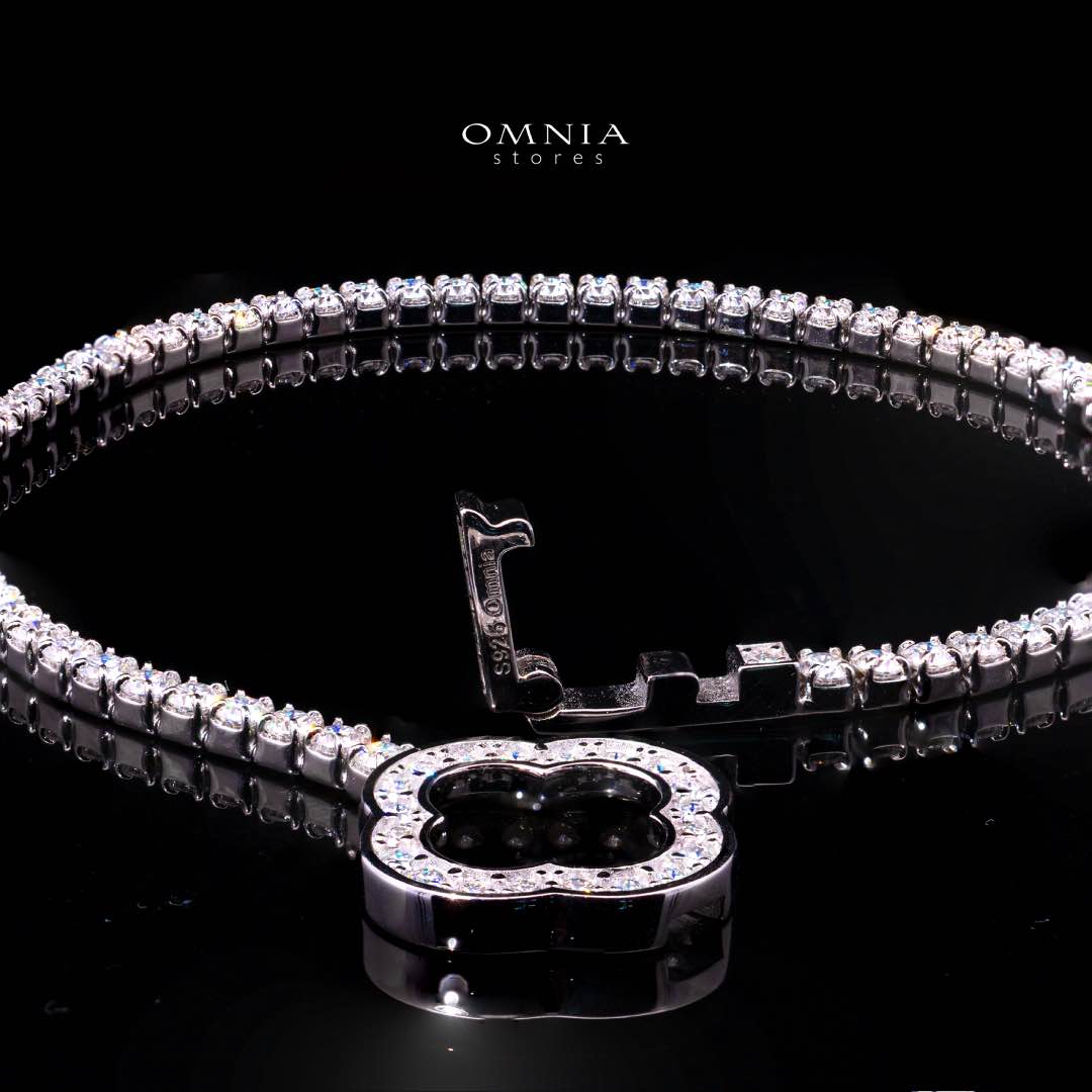 Omnia Emma White Silver Bracelet in 925 Silver with High-Quality Moissanite Stones - OMNIASTORES KSA