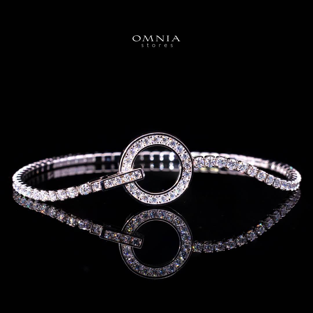 Omnia Emma White Round Tennis Bracelet with High-Quality Moissanite Stones in 925 Silver - OMNIASTORES KSA