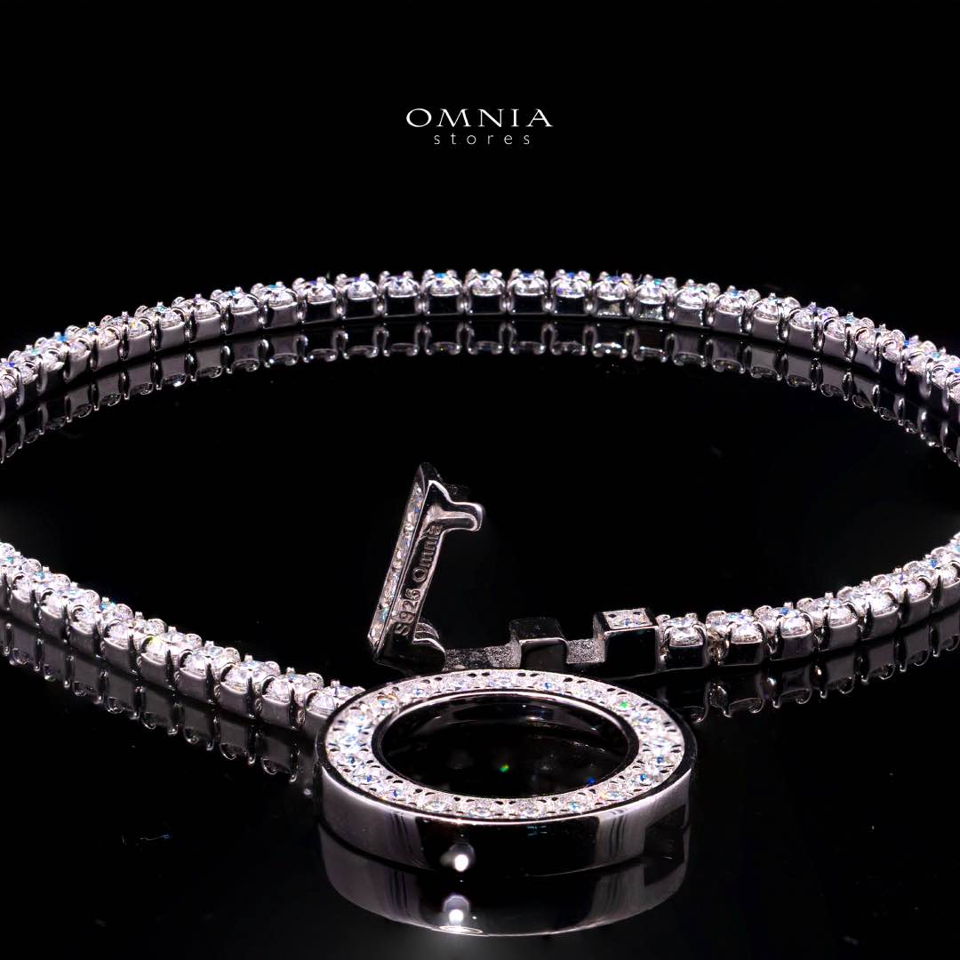 Omnia Emma White Round Tennis Bracelet with High-Quality Moissanite Stones in 925 Silver - OMNIASTORES KSA