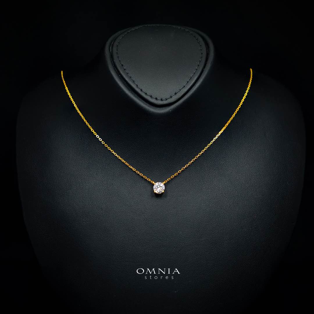 Emira Gold White Moissanite Stone PEndant Necklace With GRA Certified High Quality in 925 Silver 6.5mm 1Ct - OMNIASTORES KSA