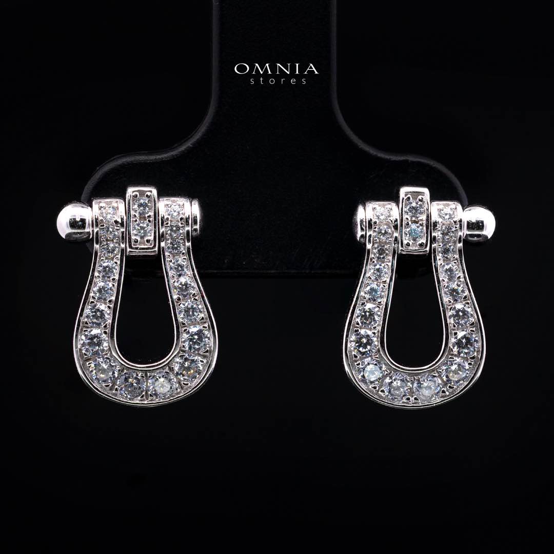 Omnia Kiyah White Earrings With High Quality Certified Lab Crafted In 925 Silver - OMNIASTORES KSA