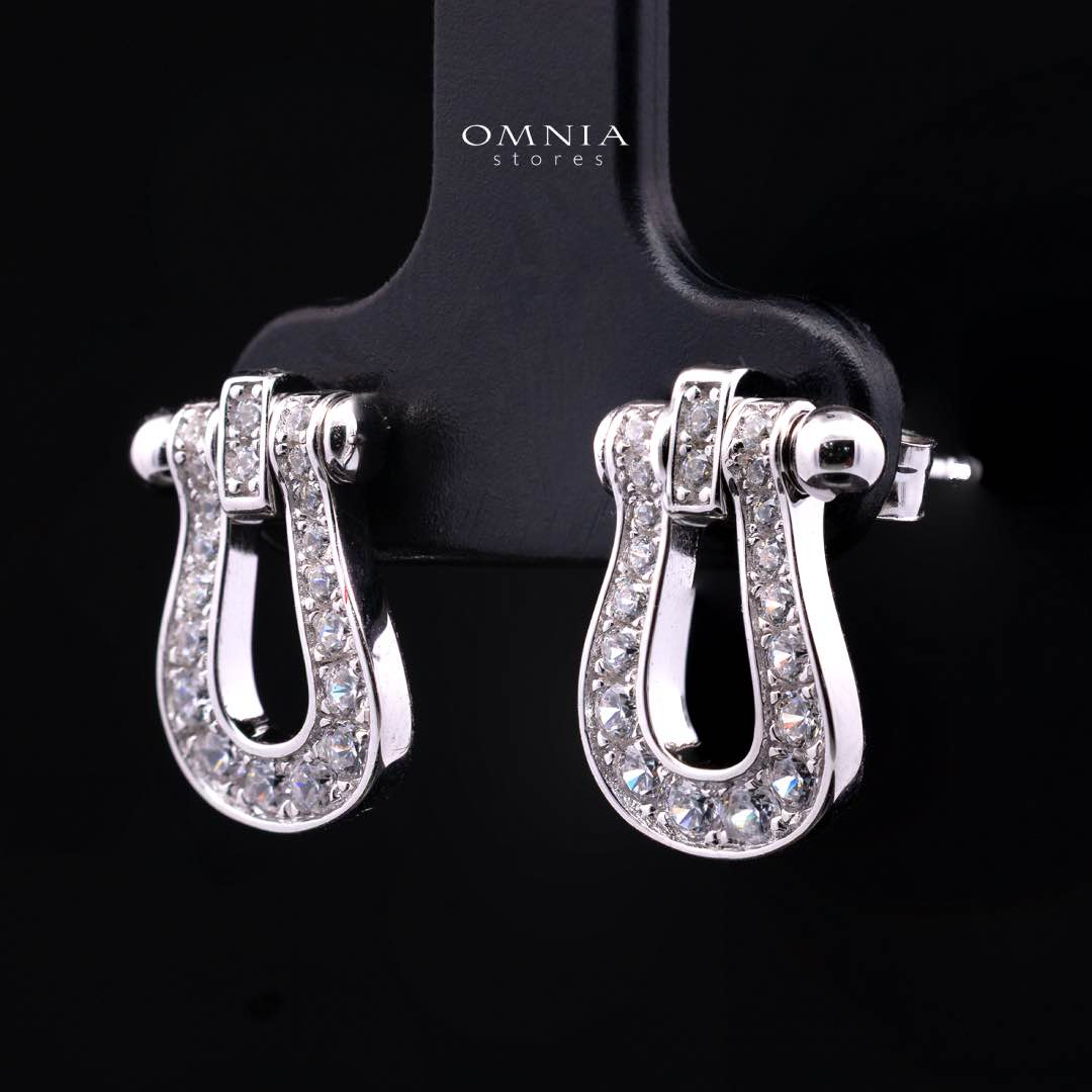 Omnia Kiyah White Earrings With High Quality Certified Lab Crafted In 925 Silver - OMNIASTORES KSA