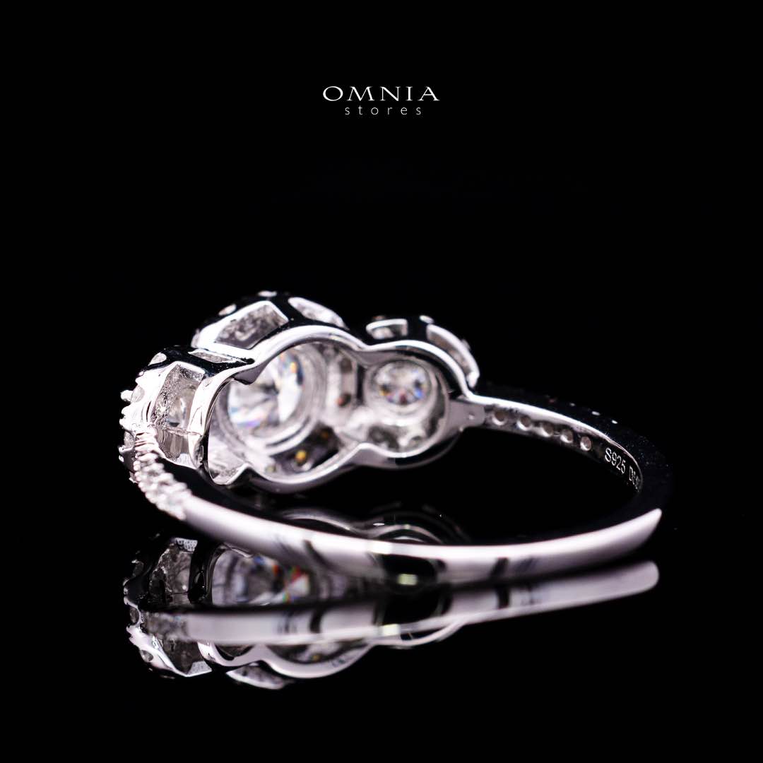 Fawzia White Round Cut Ring GRA Certified in High Quality 925 Silver 6.0mm 0.8ct - OMNIASTORES KSA