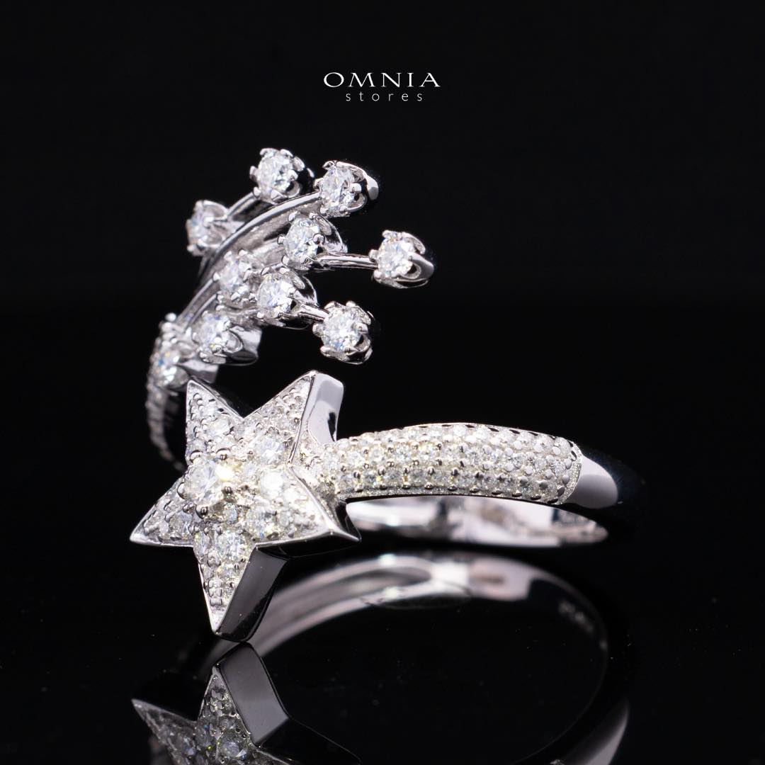 Calista Star White Moissanite Stone Ring With GRA Certified High Quality in 925 Silver - OMNIASTORES KSA