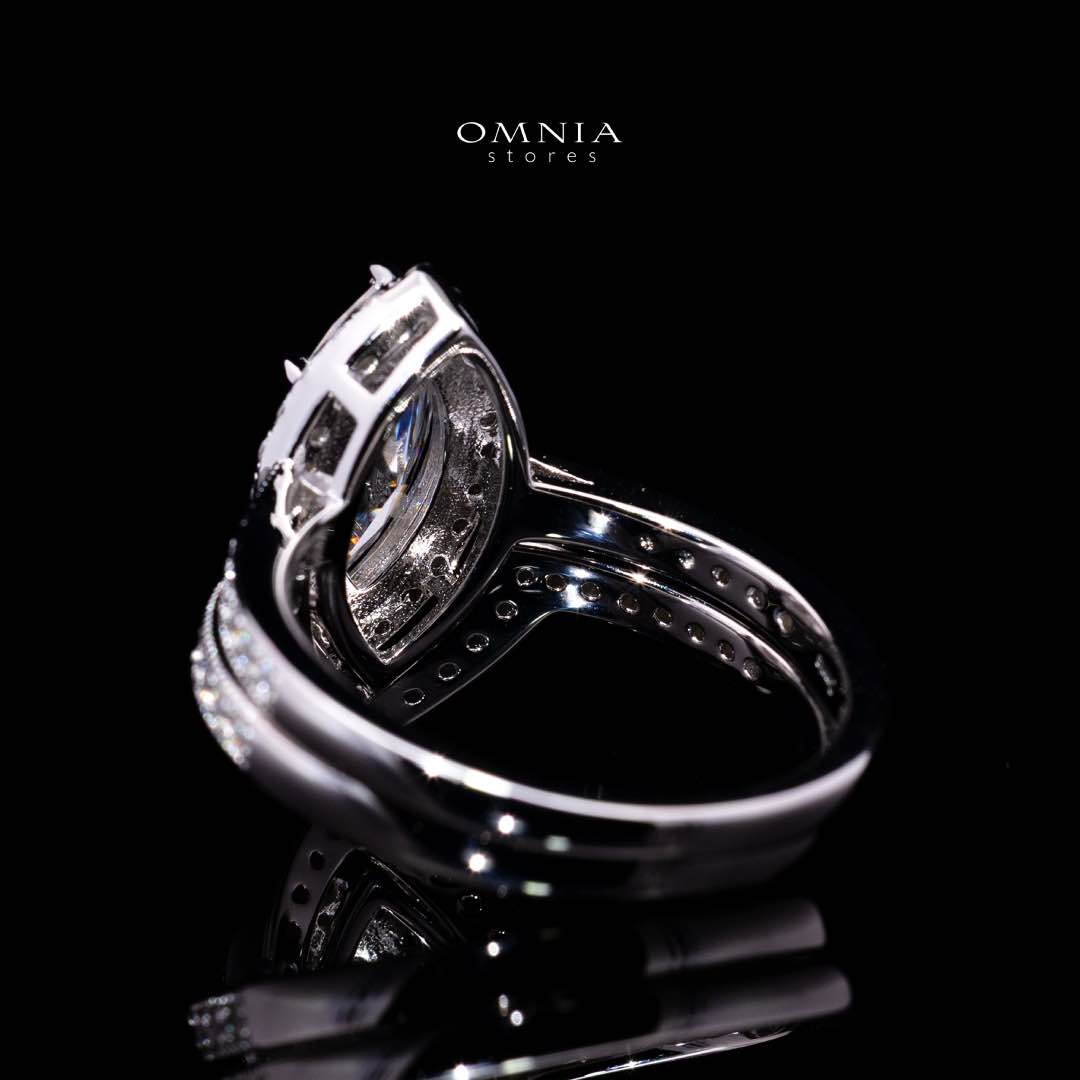 Azmira Royal Design Marquise Moissanite Ring – Certified 925 Sterling Silver GRA Certified - OMNIASTORES KSA