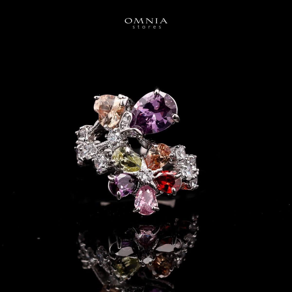 Omnia Aziza Bridal Full Set in High Quality Simulated Diamonds Premium Rhodium Plated - OMNIASTORES UAE