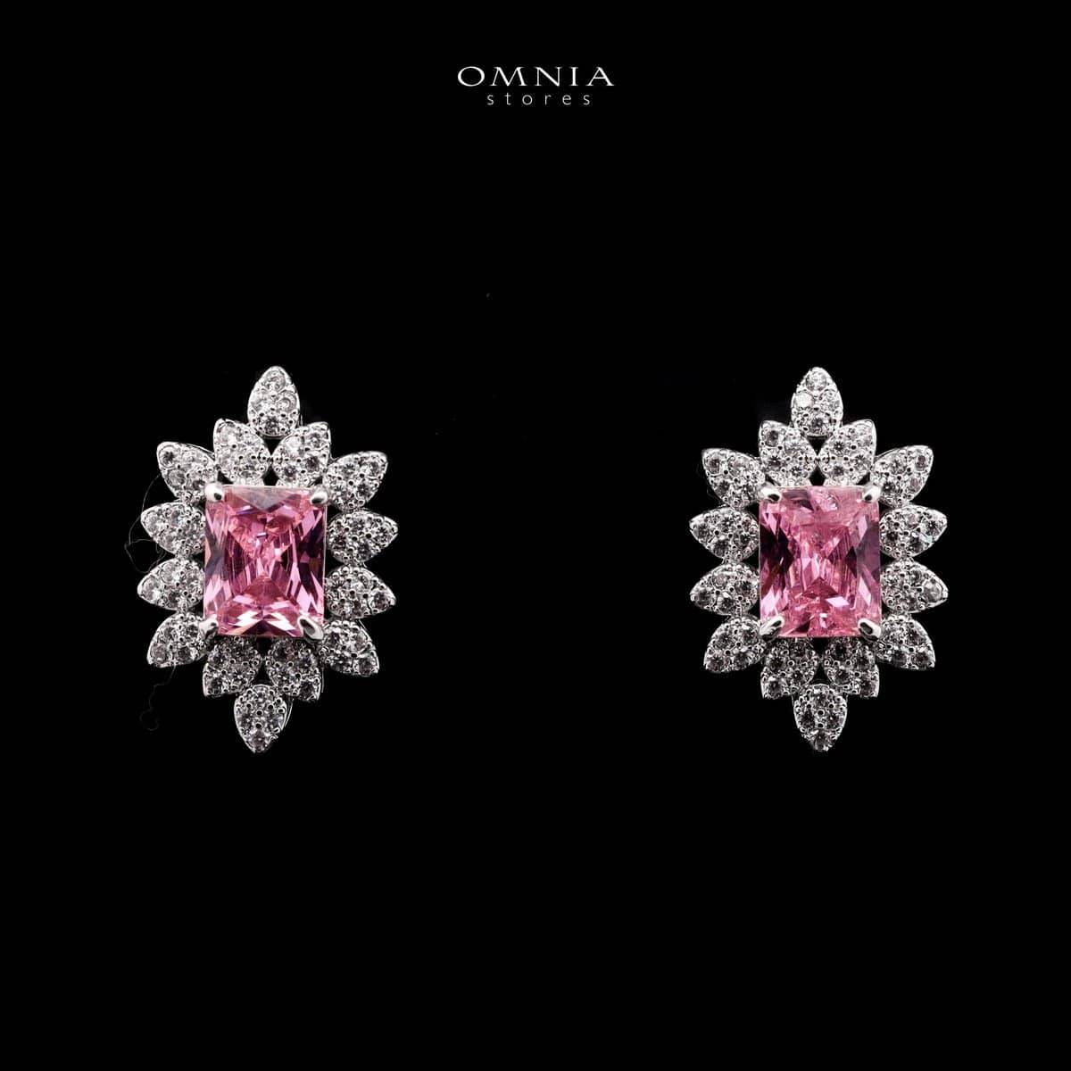Omnia Blair Pink Bridal Full Set in High Quality Simulated Diamonds Premium Rhodium Plated - OMNIASTORES UAE