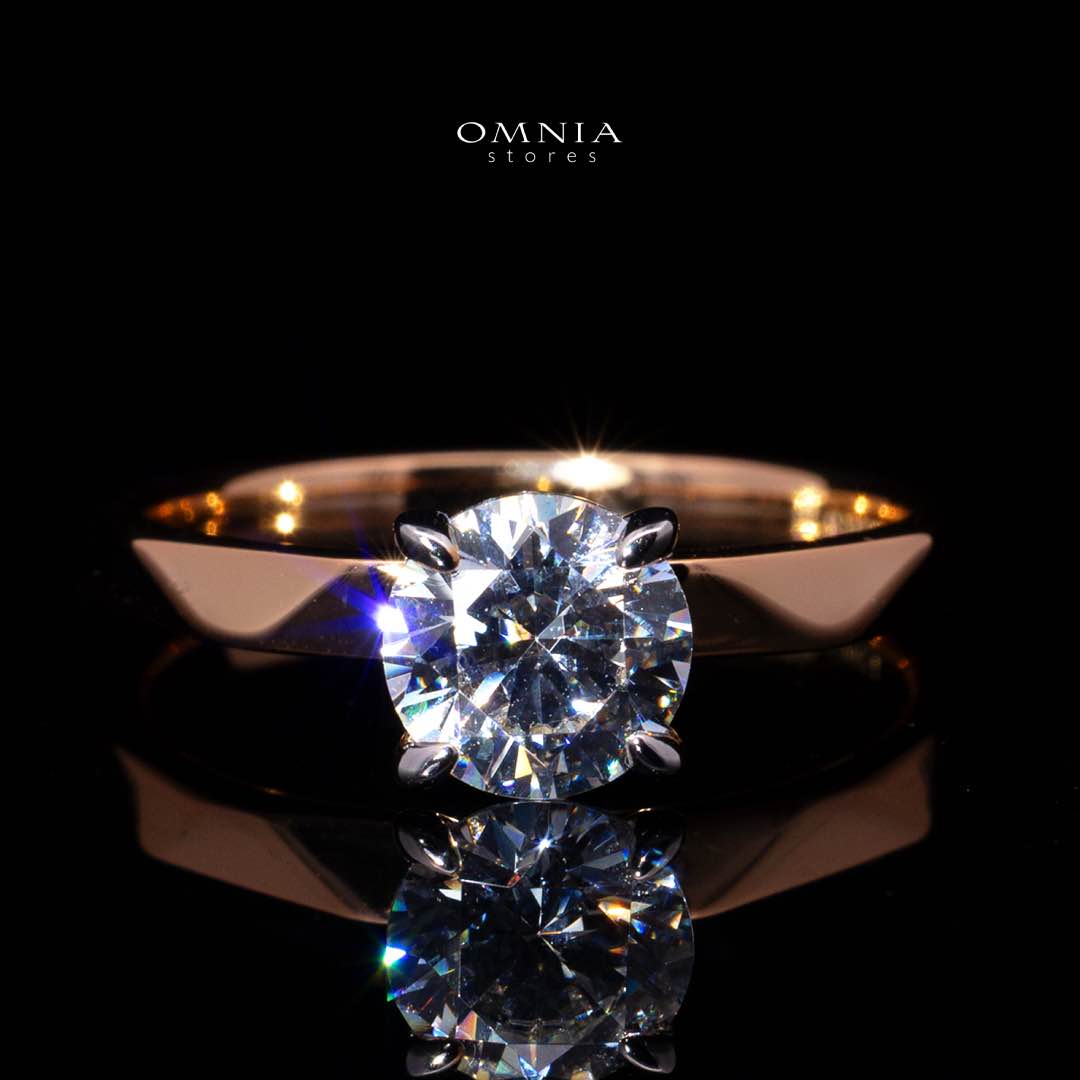 Omnia Maira Rose Gold Ring In 925 Silver High Quality Certified Lab Crafted Stones - OMNIASTORES UAE