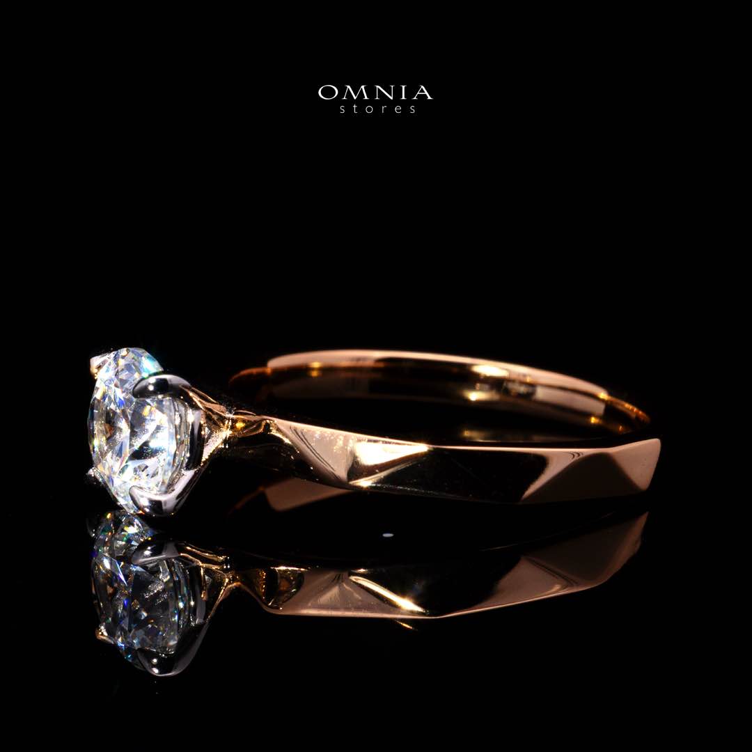 Omnia Maira Rose Gold Ring In 925 Silver High Quality Certified Lab Crafted Stones - OMNIASTORES UAE