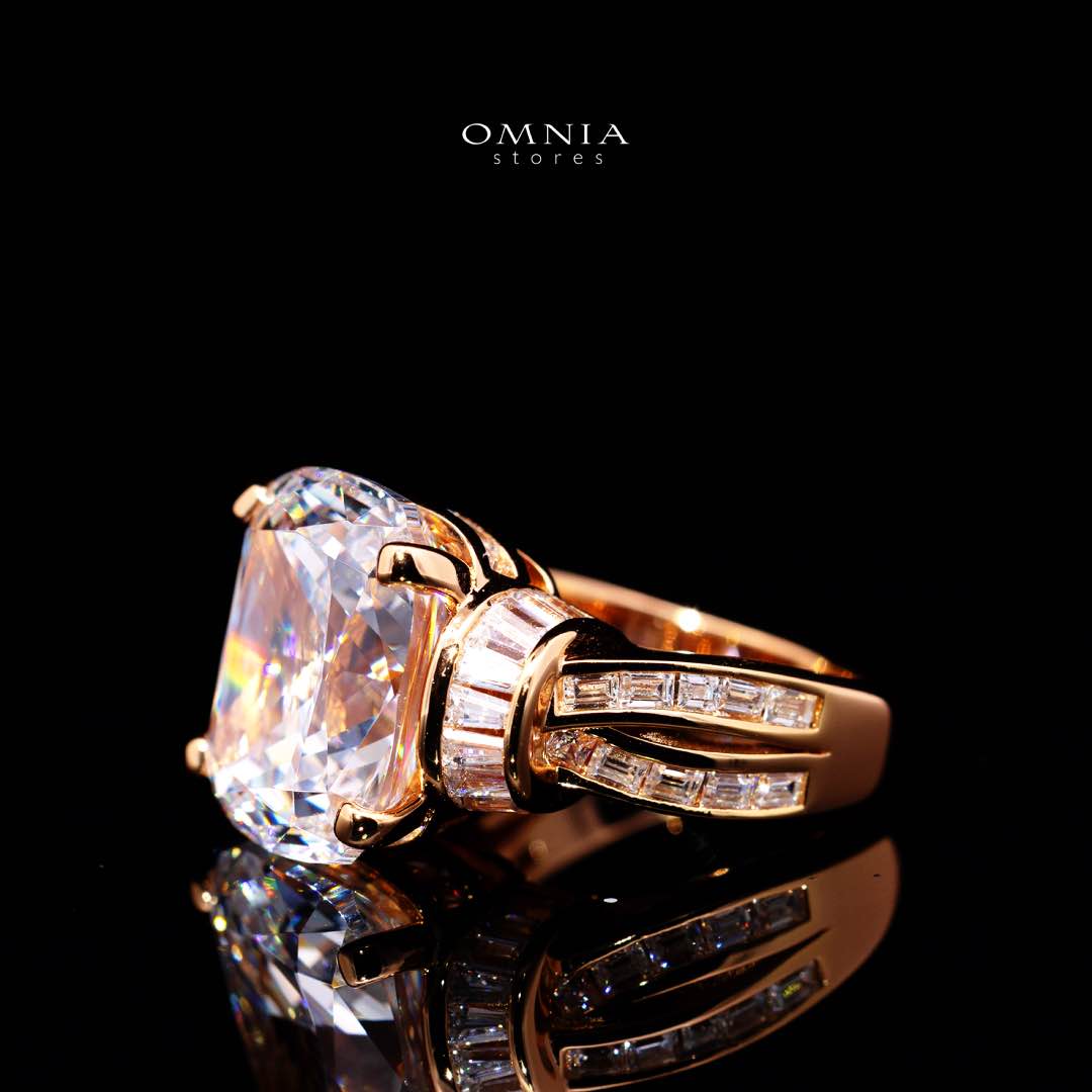 Theia 9ct Rose Gold Ring With Certified Lab Crafted Stones In 925 Silver