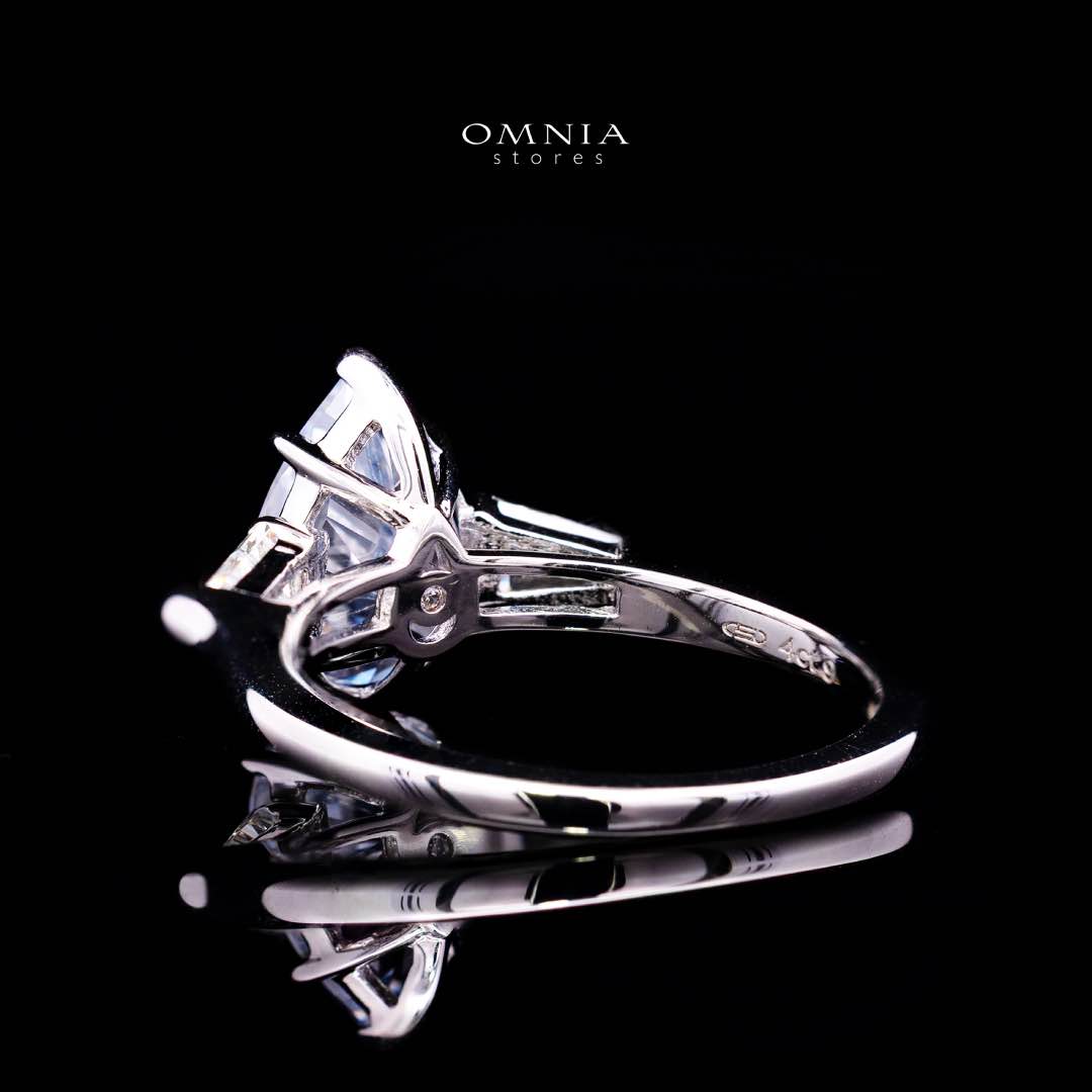 Omnia Jumanah Blue and White Silver Ring In 925 Silver High Quality Certified Lab Crafted Stones - OMNIASTORES KSA