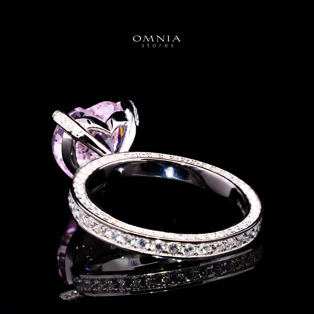 Eileen Heart Pink Certified Lab Crafted Ring With High Quality 925 Silver