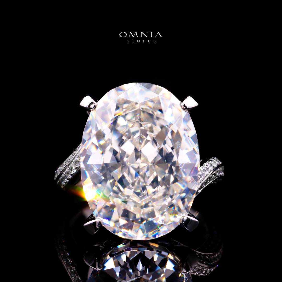 Omnia Noella White High Quality Certified Lab Crafted Ring In 925 Silver D44.2ct - OMNIASTORES KSA
