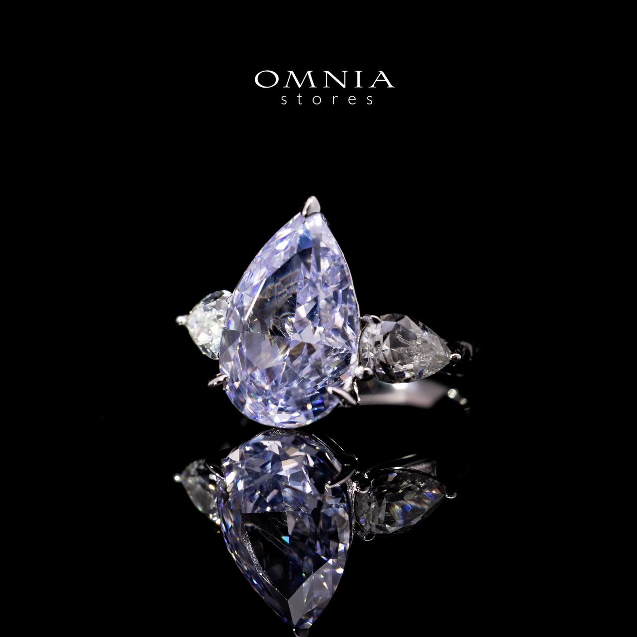 Omnia Nadira Light Purple and White Silver Ring In 925 Silver High Quality Certified Lab Crafted Stones 3.8Ct