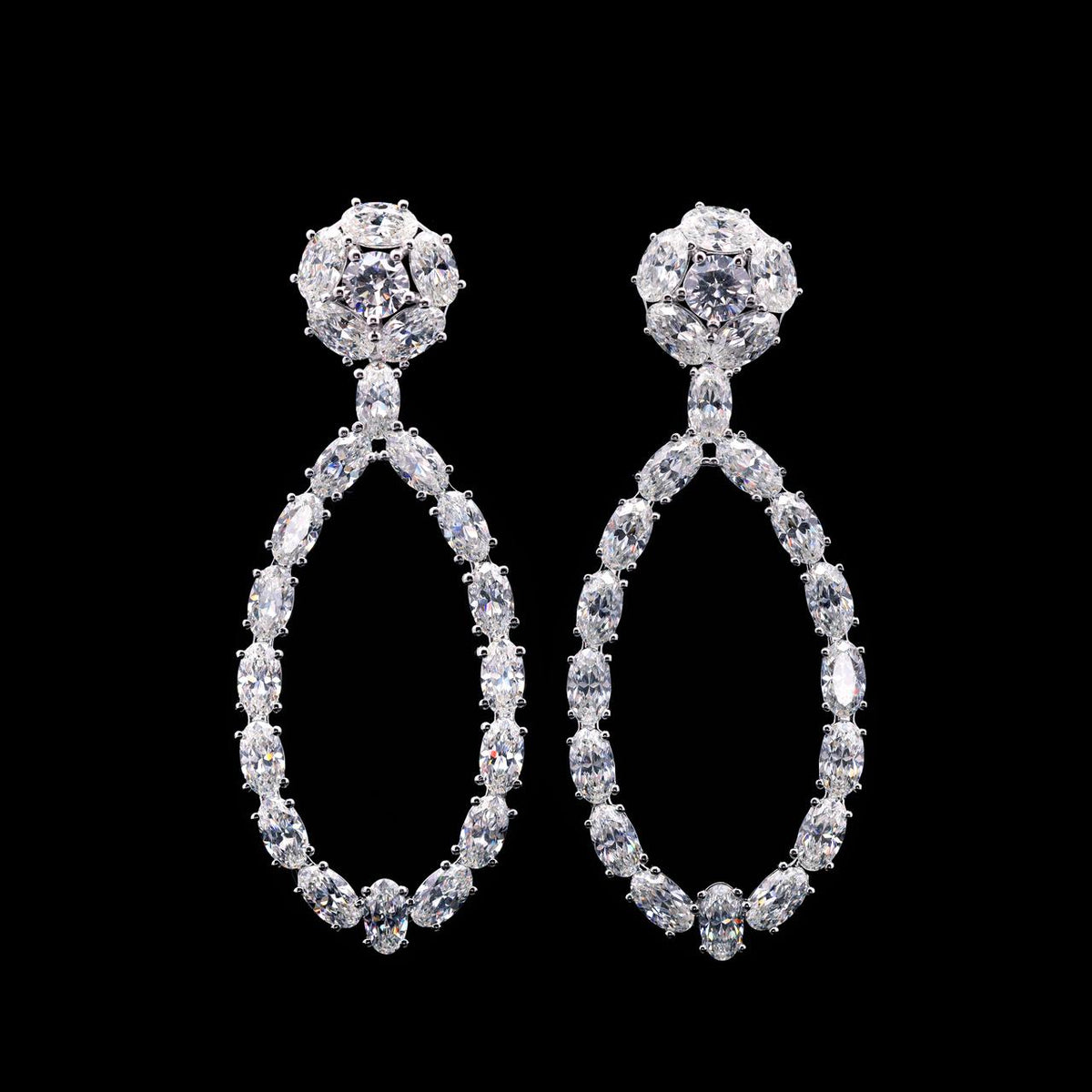 Khayra Earrings with Certificate | High-Quality Simulated Diamonds in 925 Sterling Silver