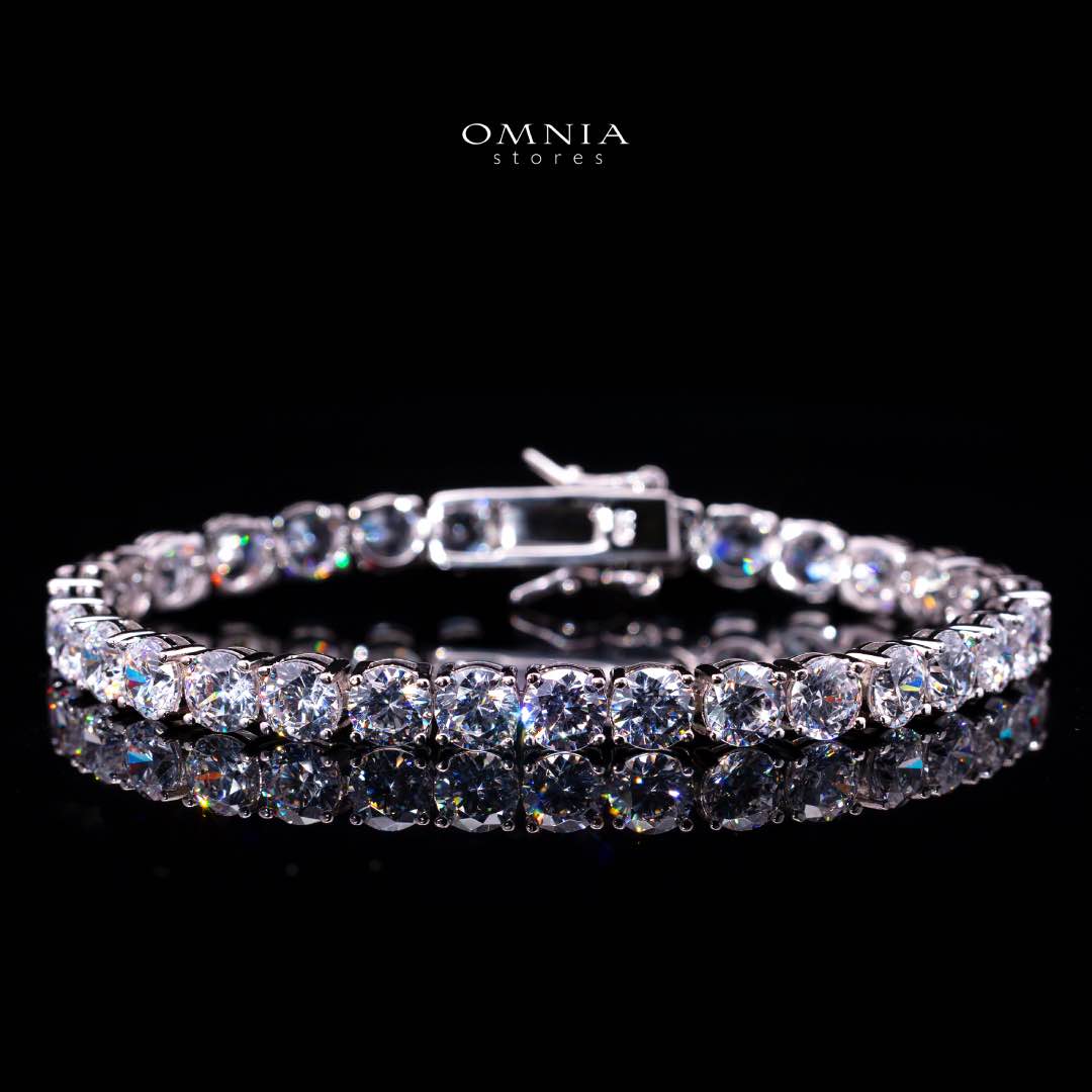 Omnia Engy 5mm Tennis Bracelet in 92.5 Silver High Quality Simulated diamonds - OMNIASTORES KSA