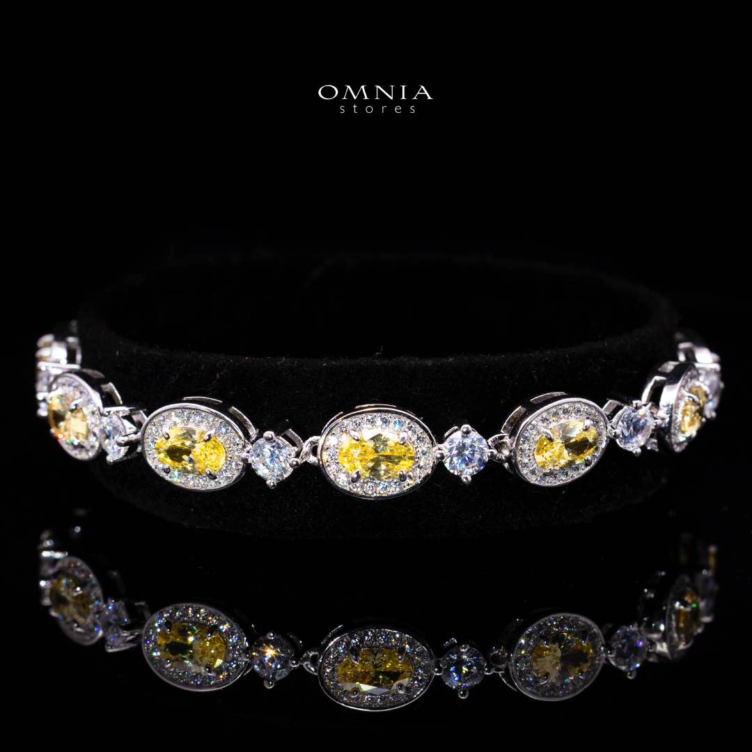Omnia Asiya Yellow Bracelet In 925 Silver High Quality Simulated diamonds - OMNIASTORES KSA