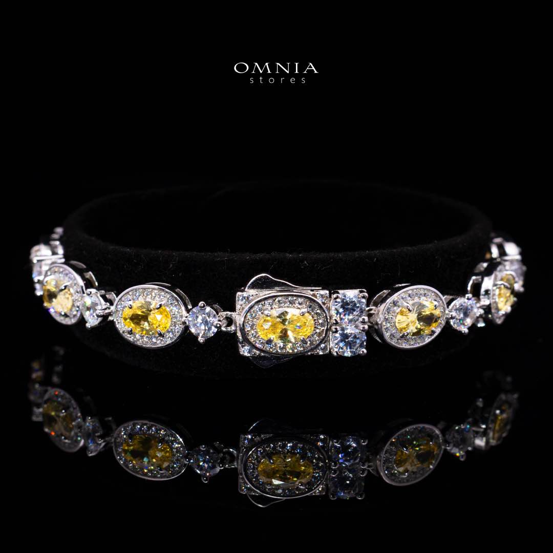 Omnia Asiya Yellow Bracelet In 925 Silver High Quality Simulated diamonds - OMNIASTORES KSA