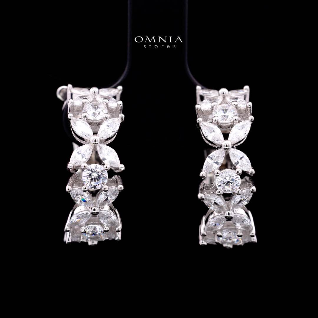 Omnia Lamara Floral-Inspired Tennis Set in 92.5 Silver with High Quality Iced Cut Stones - OMNIASTORES KSA