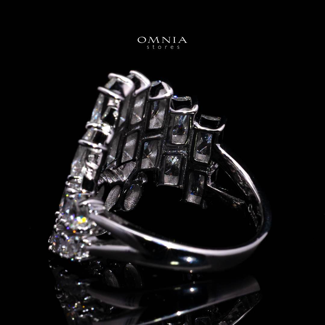 Glaiza White Ring in 925 Silver with Premium Simulated Diamonds