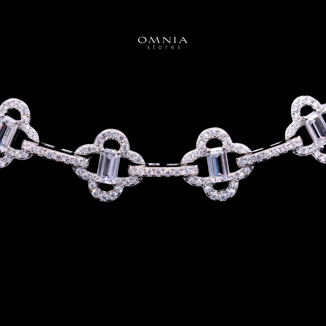Omnia Amna White Necklace in 925 Silver High Quality Simulated diamonds - OMNIASTORES KSA