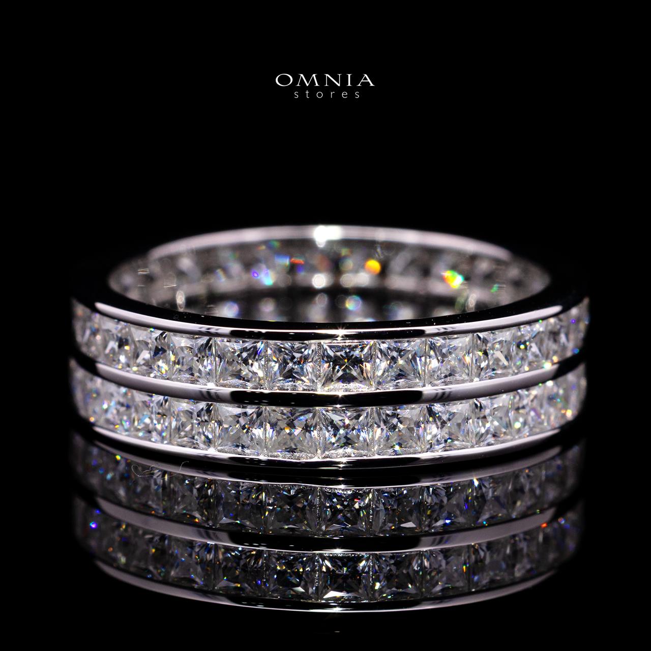 Cecilia Square-Cut Moissanite Ring 2x2mm in 925 Sterling Silver