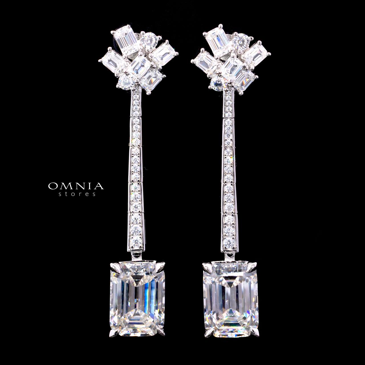 Claudine Earring with Certificate | High-Quality Premium Simulated Diamonds in 925 Sterling Silver - OMNIASTORES KSA