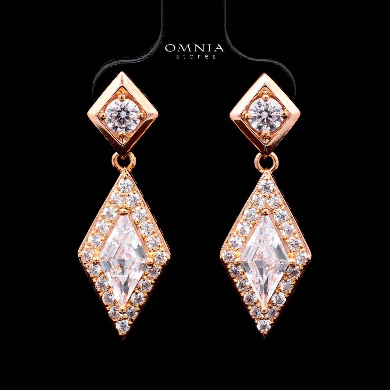 Octavia Rose Gold Premium Rhodium-Plated Alloy Earring with High-Quality Simulated Diamonds