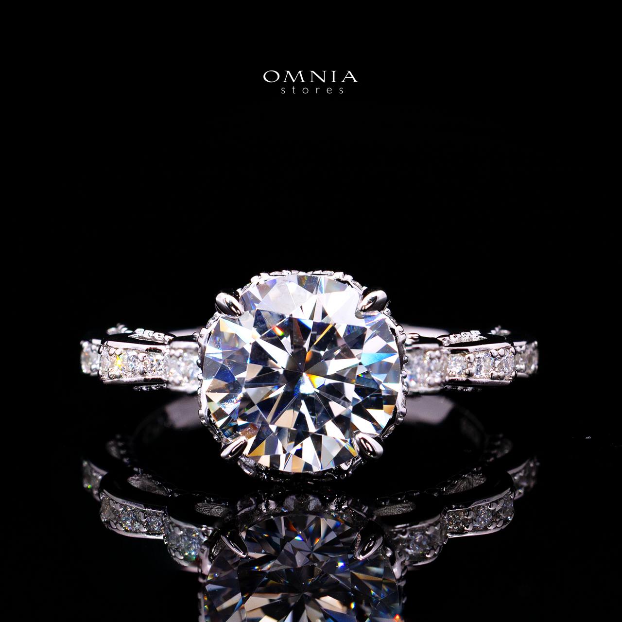 Ruffa Ring with Certified Premium Simulated Diamonds in 925 Sterling Silver - OMNIASTORES KSA