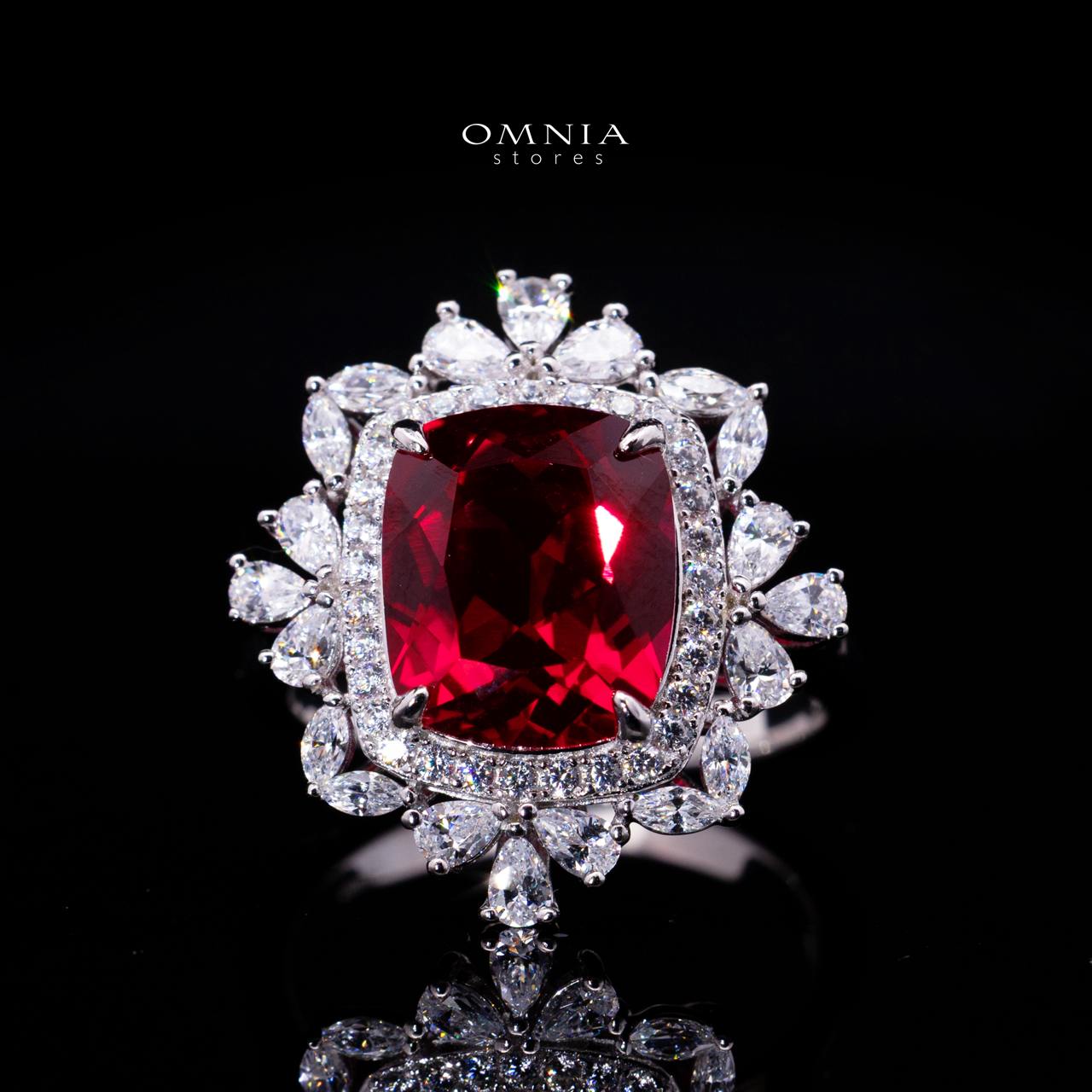 Alyah Ruby Red Ring with GRA Certificate in 925 Sterling Silver