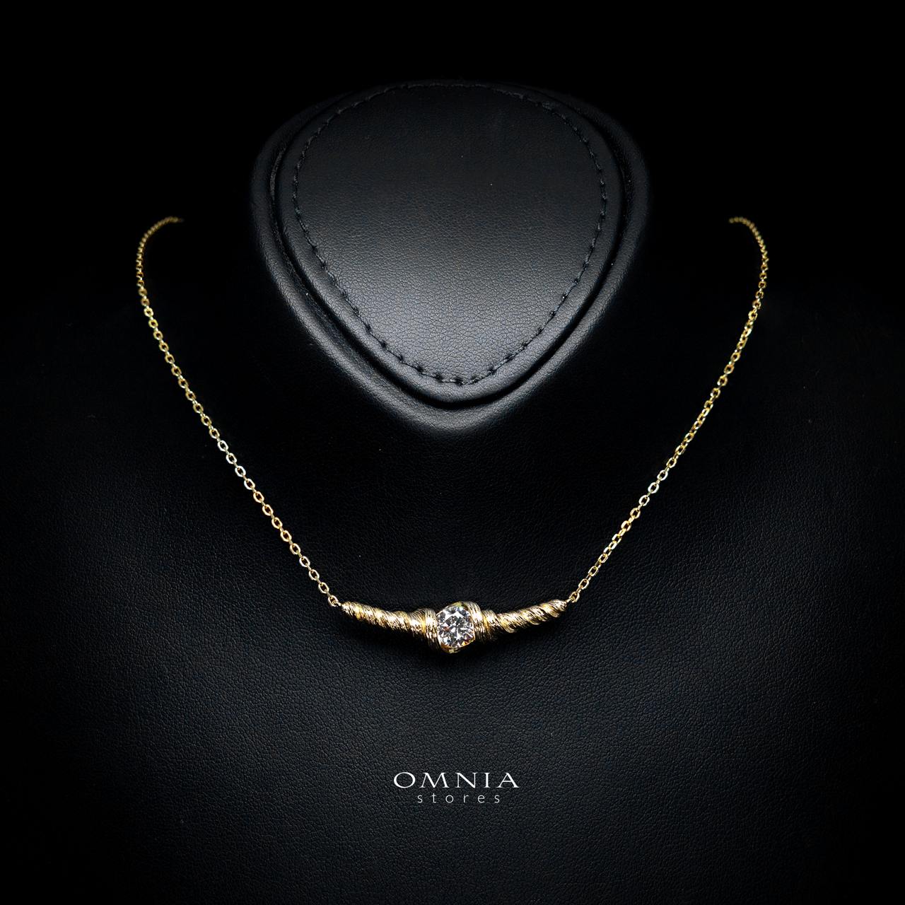 Amiyah Gold-Plated Necklace with Certified Premium Simulated Diamonds in 925 Sterling Silver - OMNIASTORES KSA