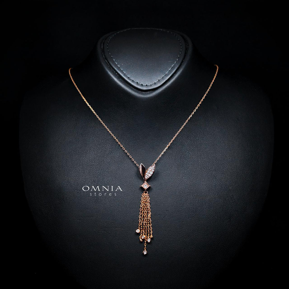 Carla Rose Gold Premium Rhodium-Plated Alloy Necklace with High-Quality Simulated Diamonds