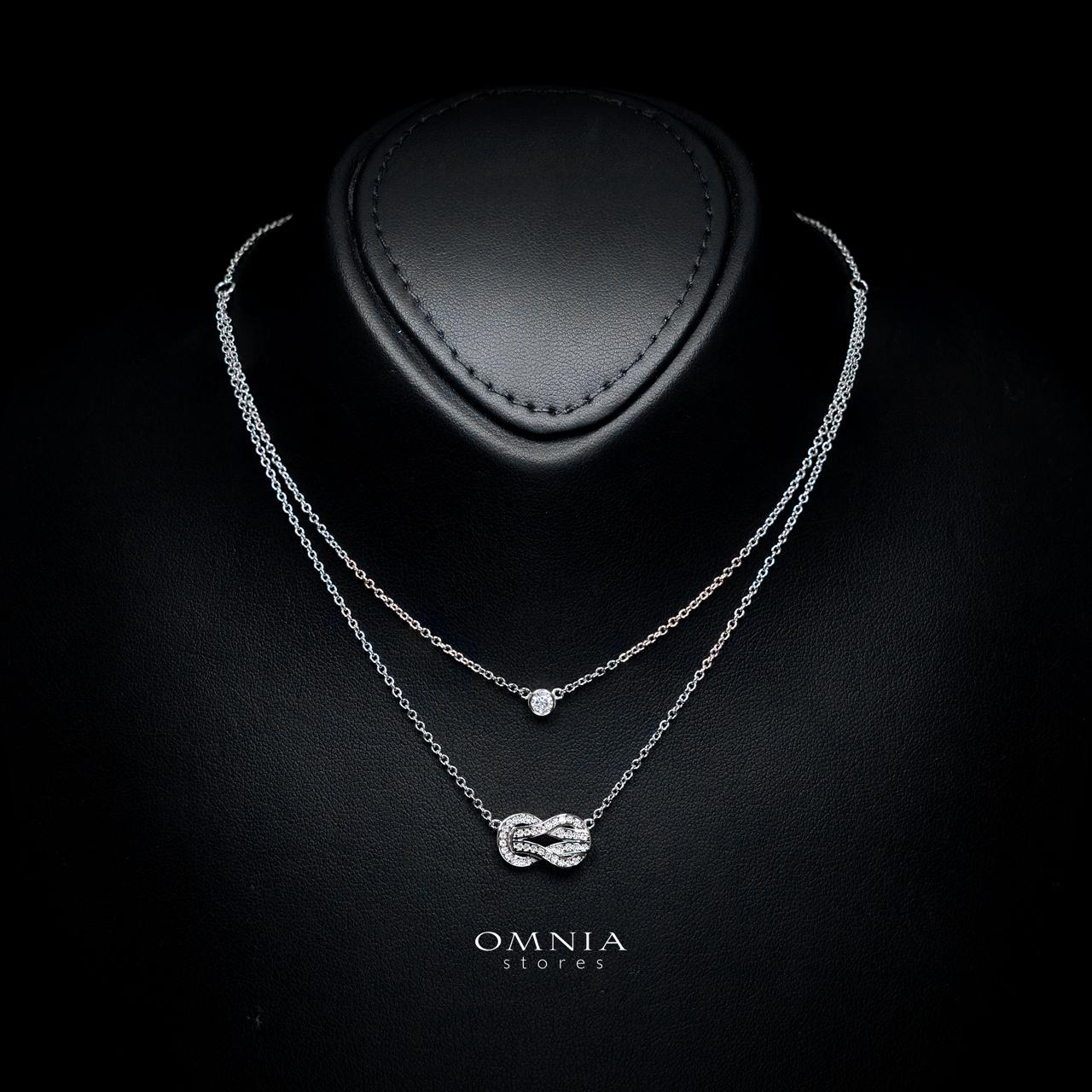 Amora Necklace with Certified Premium Simulated Diamonds in 925 Sterling Silver - OMNIASTORES KSA