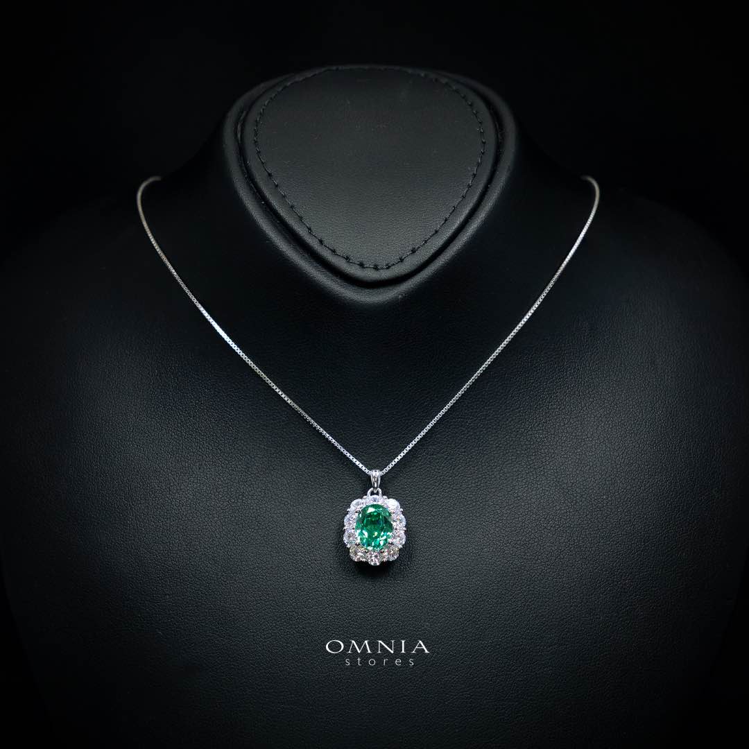Omnia Mashael Necklace 925 Silver in High Quality Simulated Diamonds - OMNIASTORES KSA