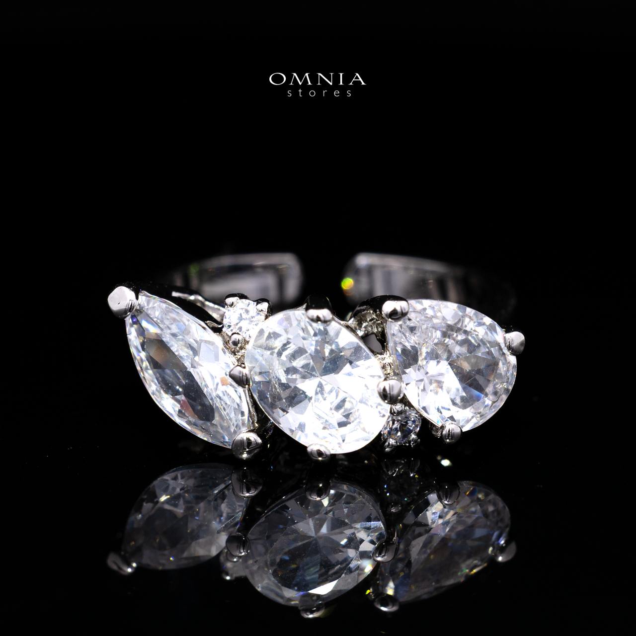 Artemis White Luxury Bridal Set with Round and Oval Cut Simulated Diamonds in High-Quality Rhodium Plated Finish - OMNIASTORES KSA